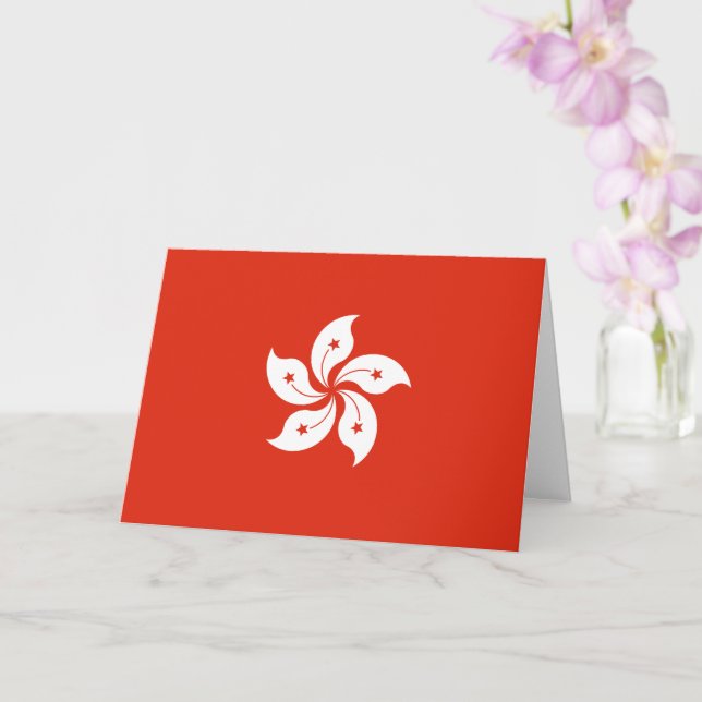 Tarjeta Bandera de Hong Kong (Orquídea)