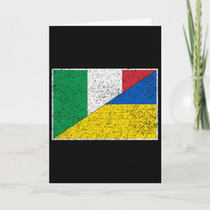 Tarjeta Bandera de Italia Ucrania Apoyo ciudadano italiano