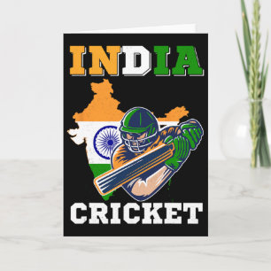 Tarjeta Bandera de jugador de críquet de la India Jersey D