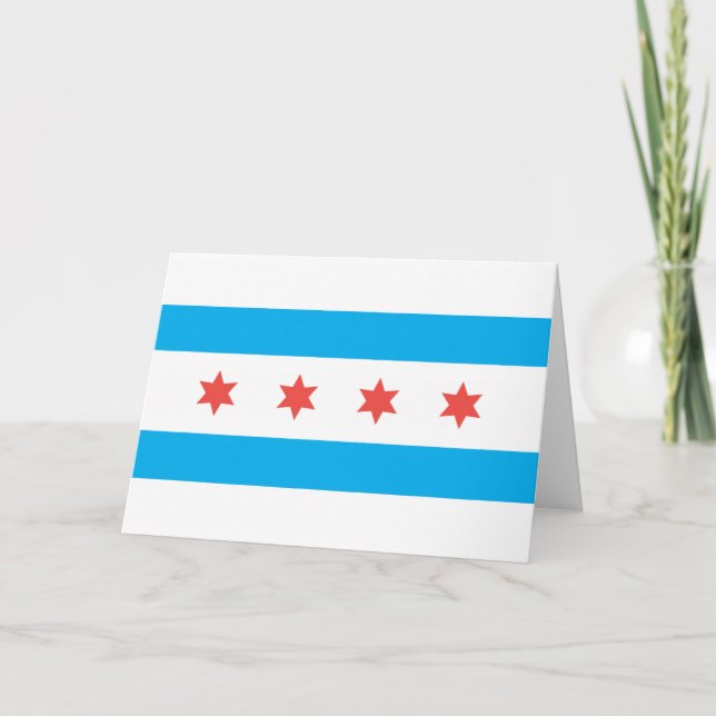 Tarjeta Bandera de la ciudad de Chicago (Anverso)