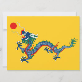 Tarjeta Bandera de la dinastía Qing china (dragón chino) (
