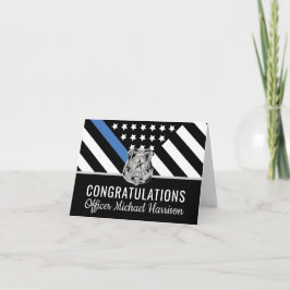 Tarjeta Bandera de la Línea Azul de la Policía Felicitacio