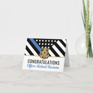 Tarjeta Bandera de la Línea Azul de la Policía Felicitacio