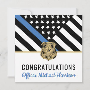 Tarjeta Bandera de la Línea Azul de la Policía Felicitacio