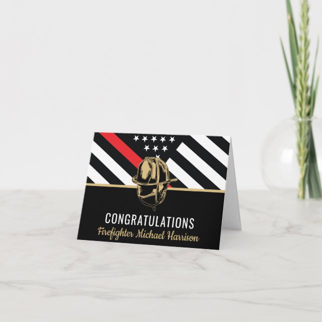 Tarjeta Bandera de la Línea Roja de la Academia de Bombero (Anverso)