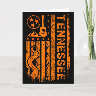 Tarjeta Bandera de las montañas de guitarra de Tennessee,