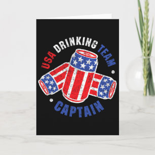 Tarjeta Bandera De Lata De Cerveza Del 4 De Julio Tees De 