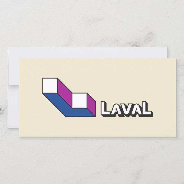 Tarjeta Bandera de Laval (Quebec, Canadá) (Anverso)