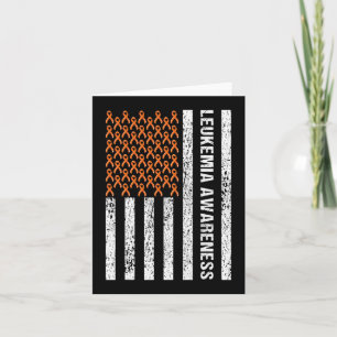 Tarjeta Bandera de leucemia del Naranja de la Cinta de Con