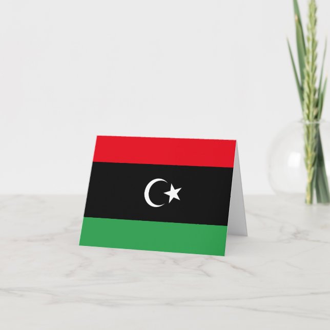 Tarjeta Bandera de Libia (Libia) (Anverso)