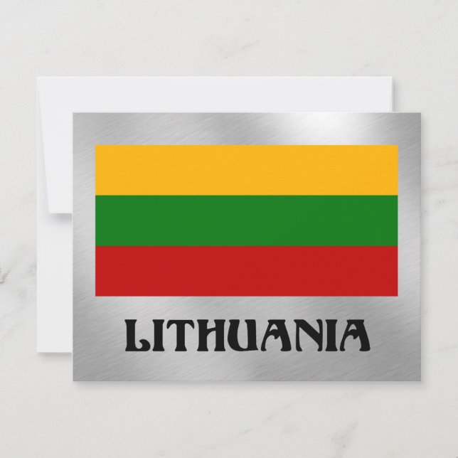 Tarjeta Bandera de Lituania (etiquetada) (Anverso)