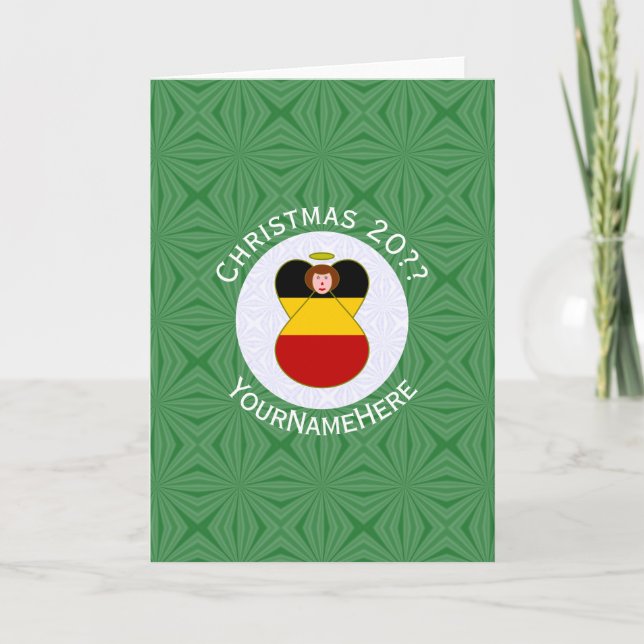 Tarjeta Bandera de los Navidades de ángel alemanes persona (Anverso)