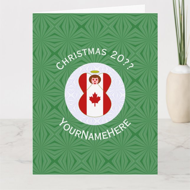 Tarjeta Bandera de los Navidades de ángel de Canadá person (Anverso)