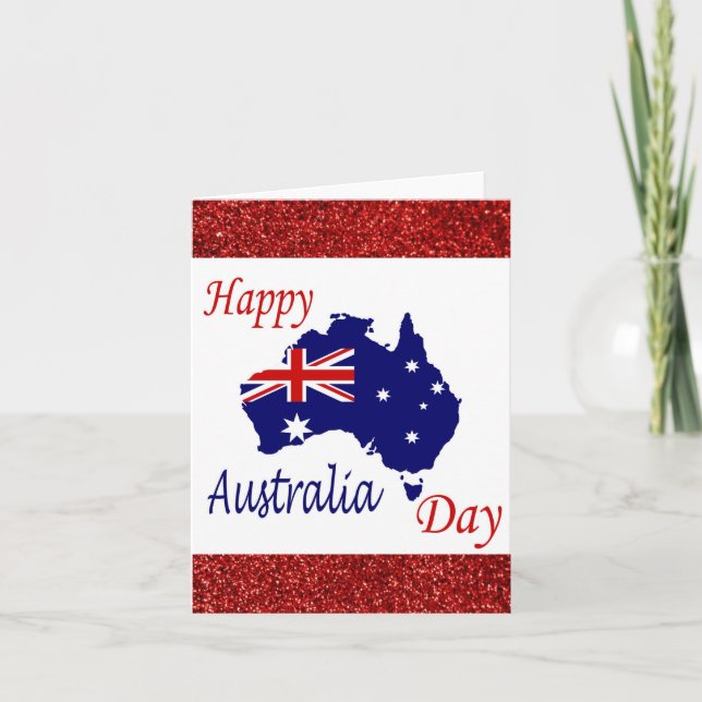 Tarjeta Bandera de mapas australianos del Día de Australia (Anverso)