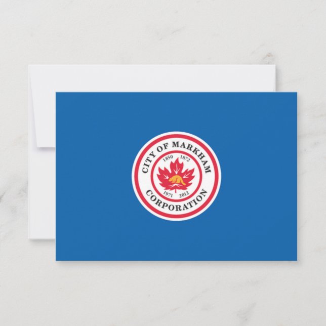 Tarjeta Bandera de Markham (Ontario, Canadá) (Anverso)