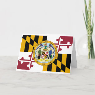 Tarjeta Bandera de Maryland y diseño de sello, bandera de