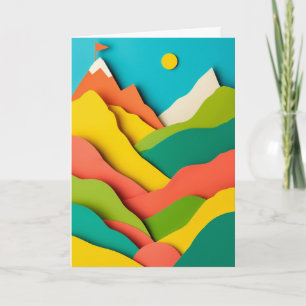 Tarjeta Bandera de montaña en capas Pico
