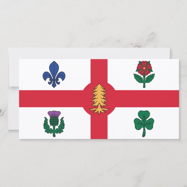 Tarjeta Bandera de Montreal (Quebec, Canadá) (Anverso)