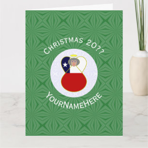 Tarjeta Bandera de Navidad personalizada Chile Abuela Ange