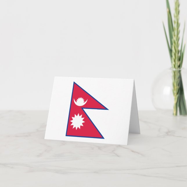 Tarjeta Bandera de Nepal (nepalés) (Anverso)