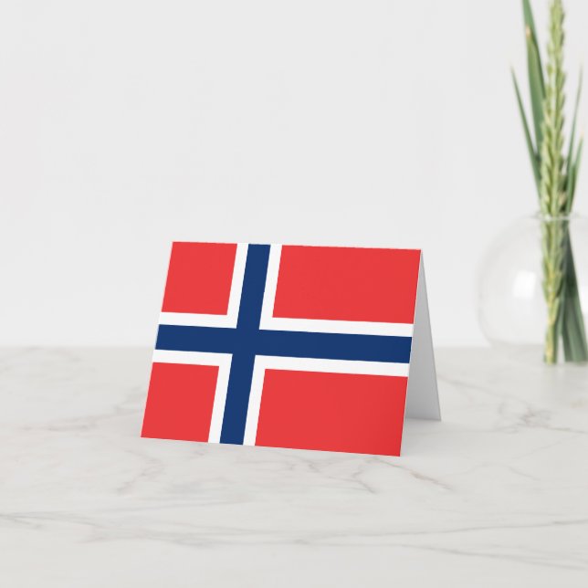 Tarjeta Bandera de Noruega (noruego) (Anverso)