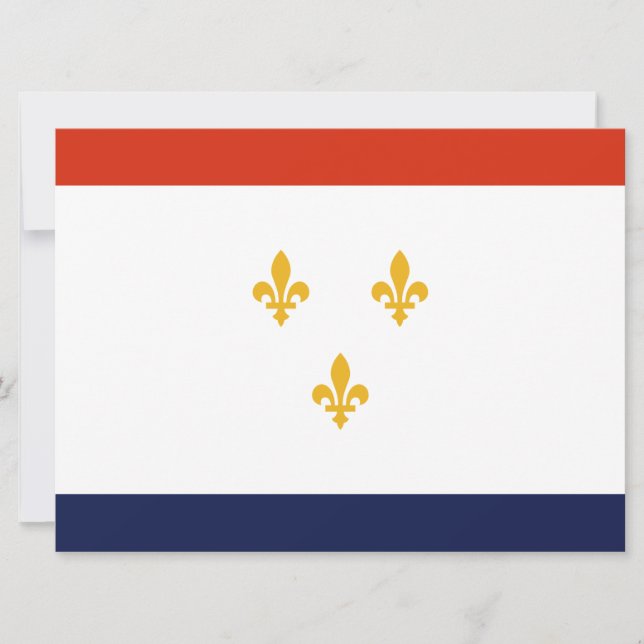 Tarjeta Bandera de Nueva Orleans (Luisiana, Estados Unidos (Anverso)