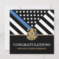 Bandera de oficial de policía de graduación polici