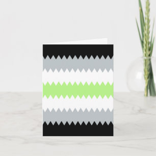 Tarjeta Bandera de Orgullo Agender Groovy Boho ZigZag Abst