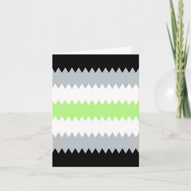 Tarjeta Bandera de Orgullo Agender Groovy Boho ZigZag Abst (Anverso)