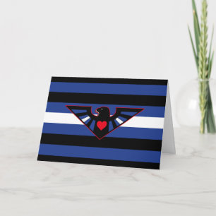 Tarjeta Bandera de orgullo de águila de cuero