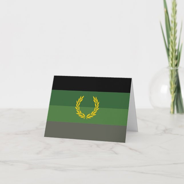 Tarjeta Bandera de orgullo de uniforme militar (Anverso)