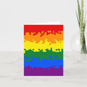 Tarjeta Bandera de orgullo gay arcoíris abstracto boho fun