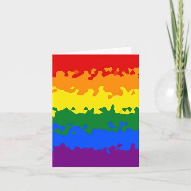 Tarjeta Bandera de orgullo gay arcoíris abstracto boho fun (Anverso)