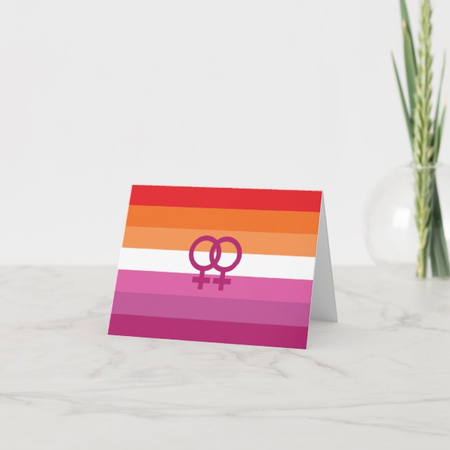 Tarjeta Bandera de orgullo lésbico WLW (Anverso)