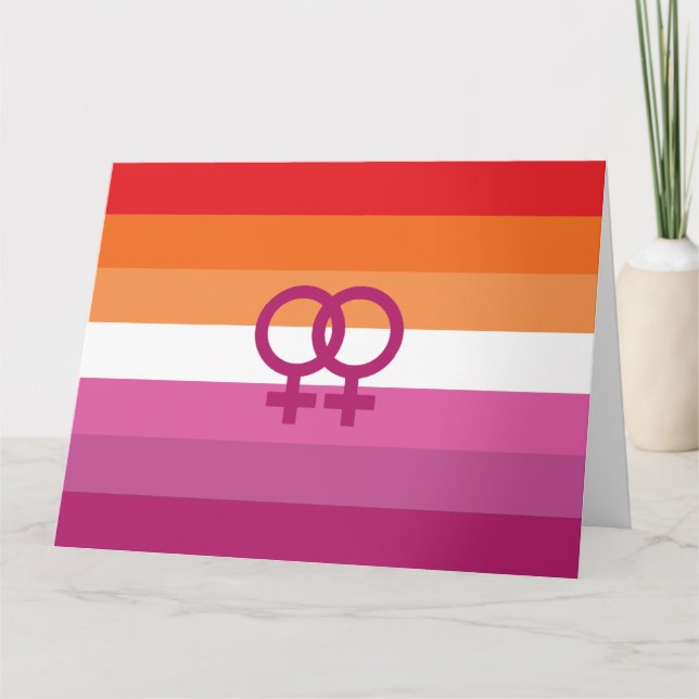 Tarjeta Bandera de orgullo lésbico WLW (Anverso)