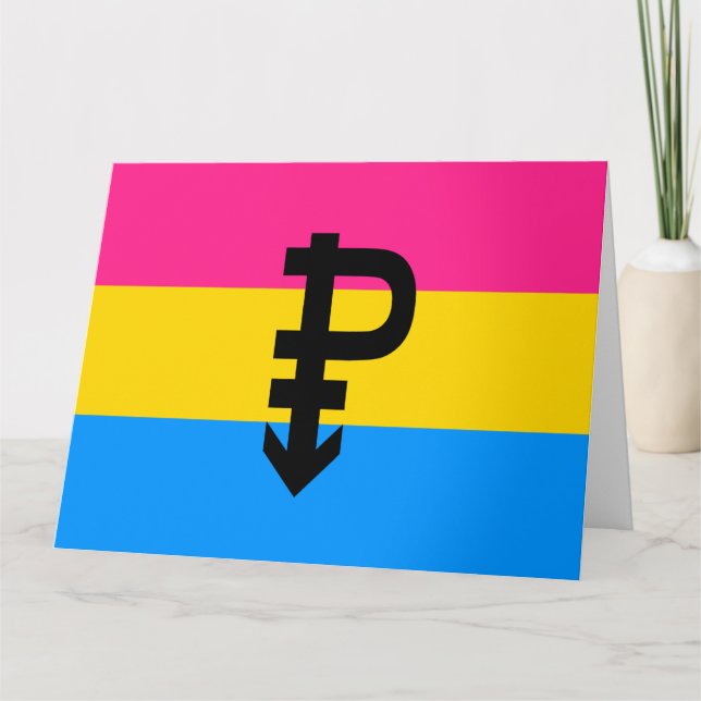 Tarjeta Bandera de Orgullo Pansexual (Anverso)