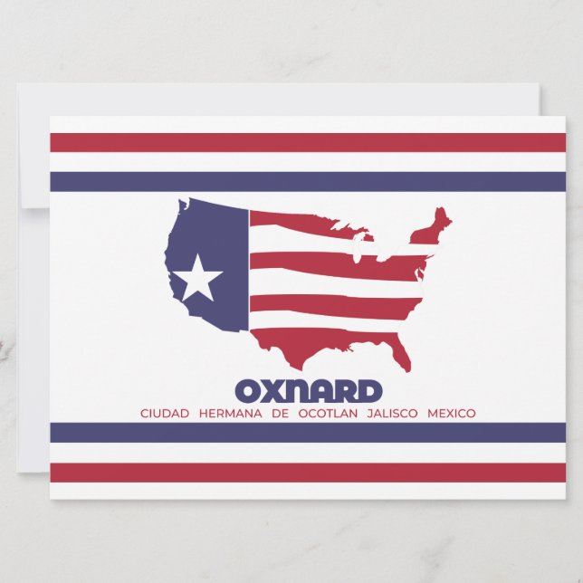 Tarjeta Bandera de Oxnard (California) (Anverso)