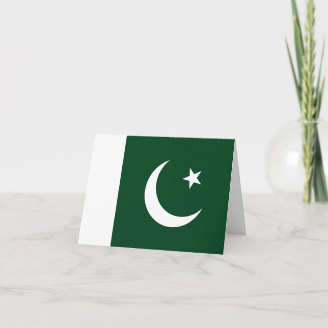 Tarjeta Bandera de Pakistán (paquistaní) (Anverso)