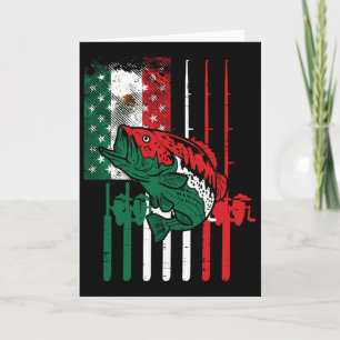 Tarjeta Bandera de pesca americano mexicana Cinco De Ma