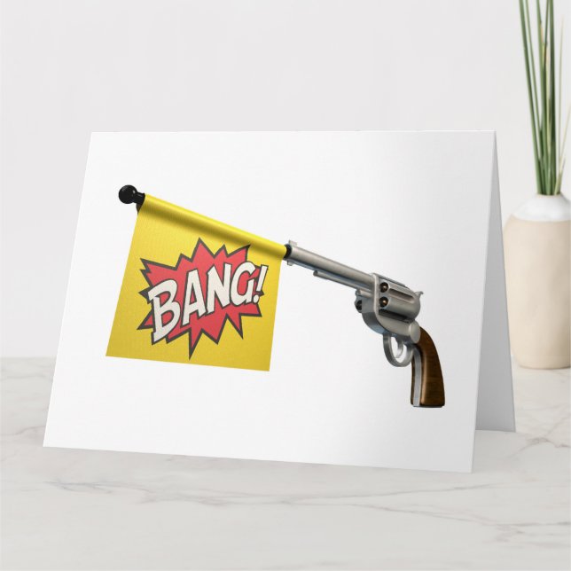 Tarjeta Bandera de Pistol Bang (Anverso)