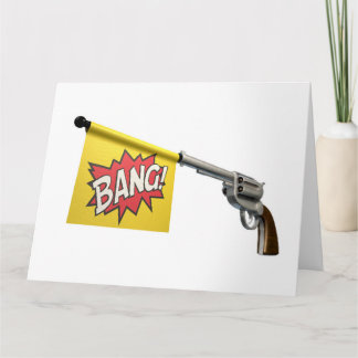Tarjeta Bandera de Pistol Bang