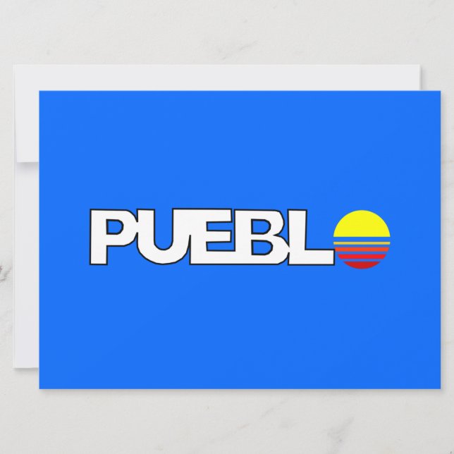 Tarjeta Bandera de Pueblo (Colorado) (Anverso)