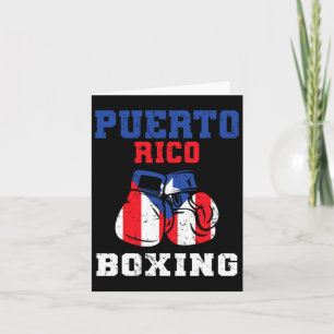 Tarjeta Bandera de Puerto Rico Boxeo Guantes de boxeo