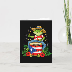 Tarjeta Bandera de Puerto Rico Rana Coqui Puerto Rico Hisp