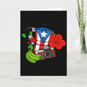 Tarjeta Bandera de Puerto Rico Rana Floral Boricua Mujeres