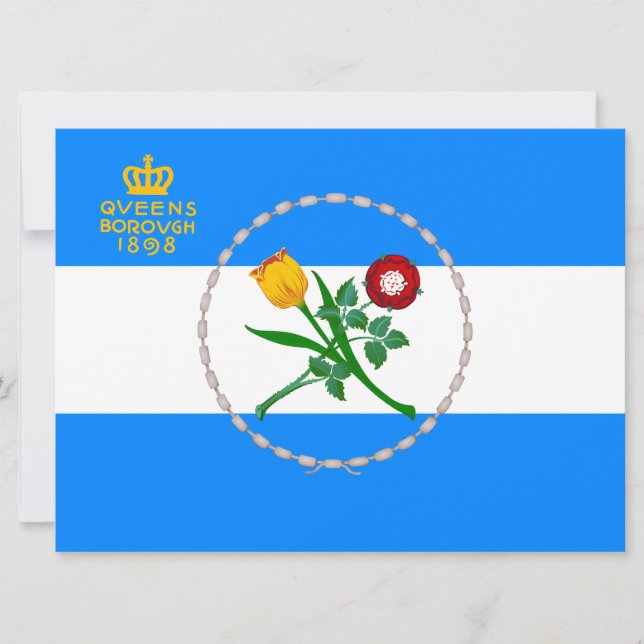 Tarjeta Bandera de Queens (municipio de Nueva York) (Anverso)