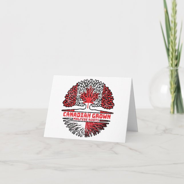 Tarjeta Bandera de raíces de árbol canadiense maltés de Ca (Anverso)