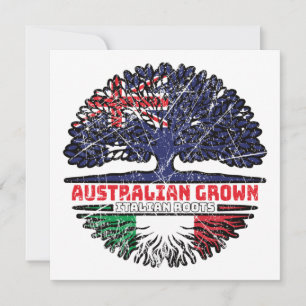 Tarjeta Bandera de raíces de árboles australianos italiano