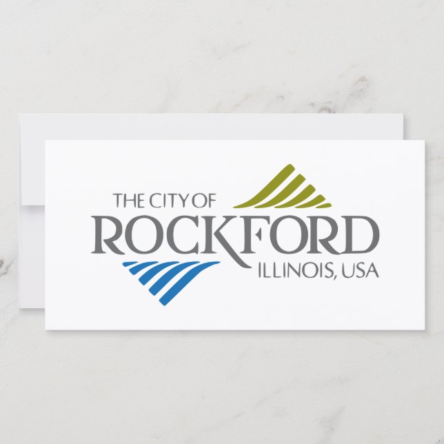 Tarjeta Bandera de Rockford (Illinois) (Anverso)