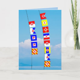 Tarjeta Bandera de Señal Náutica Feliz Cumpleaños Saludo